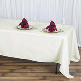 72"x120" Ivory Premium Polyester Rectangular Tablecloth - 220GSM