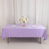 60"x102" Lavender Lilac Premium Scuba Wrinkle Free Rectangular Tablecloth, Scuba Polyester Tableclot