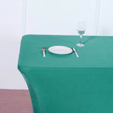 6ft Peacock Teal Spandex Stretch Fitted Rectangular Tablecloth
