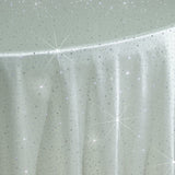 Scuba Round Tablecloth 120 Pearl White with Rhinestone Accents – Seamless, Wrinkle-Free