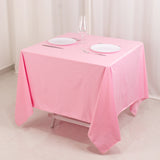 70" Pink Premium Scuba Wrinkle Free Square Tablecloth, Scuba Polyester Tablecloth