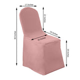 Dusty Rose Polyester Banquet Chair Cover, Reusable Stain Resistant Slip On Chair Cover