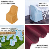 Collage of folding chair covers in various colors and settings for events.