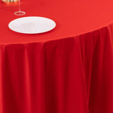 108" Red Premium Scuba Round Tablecloth, Wrinkle Free Polyester Tablecloth