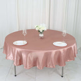 90" Dusty Rose Satin Round Tablecloth