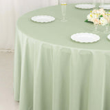 120inch Sage Green Premium Scuba Round Tablecloth, Seamless Scuba Polyester Tablecloth