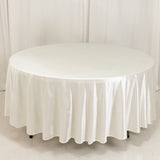 108inch Shimmer Pearl White Premium Scuba Round Tablecloth, Wrinkle Free Polyester Tablecloth