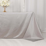 90x132inch Shimmer Silver Premium Scuba Rectangle Tablecloth, Wrinkle Free Seamless Polyester