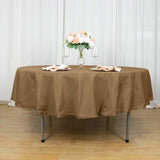 90" Taupe Polyester Round Tablecloth