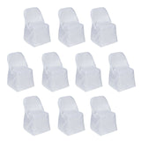 10 Pack Polyester Chair Covers for Folding Chairs White - Wrinkle-Free Stain-Resistant Slip-On Design for Events