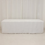 Fire Retardant White Fitted Tablecloth 8ft Premium Polyester Rectangular Table Cover 96inch