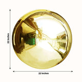 22inch Gold Stainless Steel Shiny Mirror Gazing Ball, Reflective Hollow Garden Globe Sphere