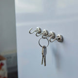 Pack of 4 | 4.5Lb Capacity Silver Heavy Duty Magnetic Hooks, Multipurpose Hanging Metal Hooks