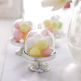 12 Pack | 3 inch Silver Mini Cake Stand Bell Jars, Candy Container