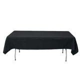 54"x96" Black Premium Polyester Rectangle Tablecloth - 220GSM