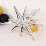 5 Pack Large Metallic Silver 14-Point Starburst Foil Balloons, 27" Fireworks Star