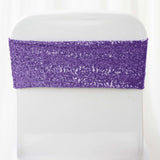 5 pack | 6x15 Purple Sequin Spandex Chair Sash