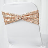 5 pack | 6x15 Blush | Rose Gold Sequin Spandex Chair Sash