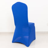 Premium Spandex Chair Cover with Foot Pockets for Banquet Chairs Royal Blue