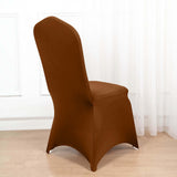 Cinnamon Brown Spandex Stretch Fitted Banquet Slip On Chair Cover 160 GSM