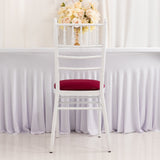 5 Pack Burgundy Stretch Chiavari Chair Cushion Covers, Spandex Fitted Dining Chair Seat Pad