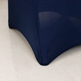 Premium Spandex Chair Cover with Foot Pockets for Banquet Chairs Navy Blue