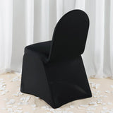 Black Premium Spandex Stretch Fitted Banquet Chair Cover With Foot Pockets - 220 GSM