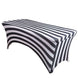 6ft Black / White Spandex Stretch Fitted Rectangular Tablecloth