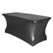 6FT Metallic Black Rectangular Stretch Spandex Table Cover