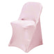 Blush Rose Gold Spandex Stretch Fitted Folding Slip On Chair Cover - 160 GSM