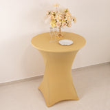 Champagne Highboy Spandex Cocktail Table Cover, Fitted Stretch Tablecloth