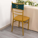 5 Pack Hunter Emerald Green Spandex Chair Sashes with Gold Diamond Buckles, Elegant Stretch Chair