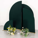 Set of 4 | Matte Hunter Emerald Green Spandex Half Moon Chiara Backdrop Stand Covers