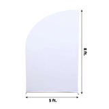 8ft White Spandex Fitted Wedding Arch Cover For Half Moon Top Chiara Backdrop Stand