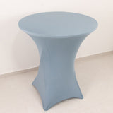 Dusty Blue Highboy Spandex Cocktail Table Cover, Fitted Stretch Tablecloth