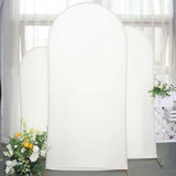 Set of 3 | Matte Ivory Spandex Fitted Chiara Backdrop Stand Cover For Round Top