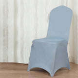 Dusty Blue Spandex Stretch Fitted Banquet Slip On Chair Cover - 160 GSM