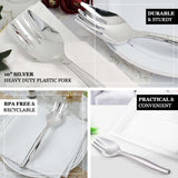 10inch Silver Large Serving Forks, Heavy Duty Plastic Serving Forks