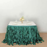 14ft Hunter Emerald Green Curly Willow Taffeta Table Skirt