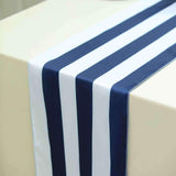 12" x 108" | Navy & White | Stripe Satin Table Runners