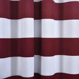 White/Burgundy Cabana Stripe Thermal Blackout Window Curtain Grommet Panels Noise Cancelling Curtain