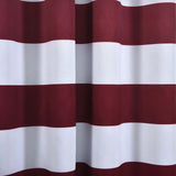 White/Burgundy Cabana Stripe Thermal Blackout Curtains With Chrome Grommet Window Treatment Panels