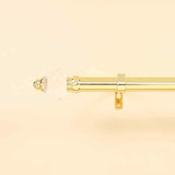 42-126inch Adjustable Metal Curtain Rod Set, Gold, Acrylic Designer Finials