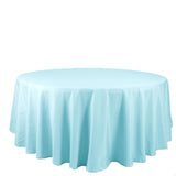 108" Light Blue Polyester Round Tablecloth