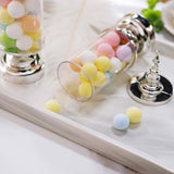 6 Pack | Silver Pedestal Party Favor Gift Jars Clear Candy Treat Containers - 7Inch