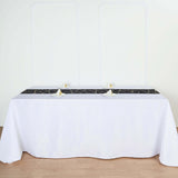 9ft Black With Gold Foil Geometric Pattern Table Runner