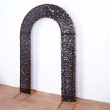 8ft Black Double Sided Big Payette Sequin Open Arch Wedding Arch Cover