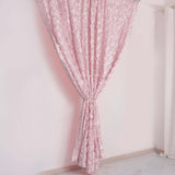 8ftx8ft Blush Satin Rosette Event Curtain Drapes, Backdrop Event Panel