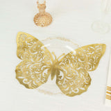 10 Pack Metallic Gold Foil Large 3D Butterfly Wall Sticker Butterfly Paper Charger Placemat 9x14inch