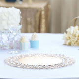 14inch Gold Wired Metal Acrylic Crystal Beaded Charger Plate